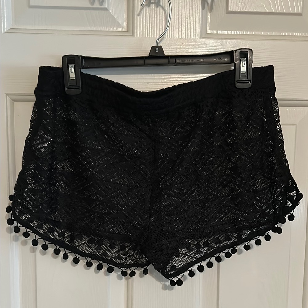 Black Swim Cover Up Shorts